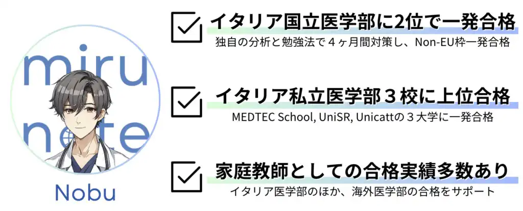 Nobu mirunote イタリア医学部