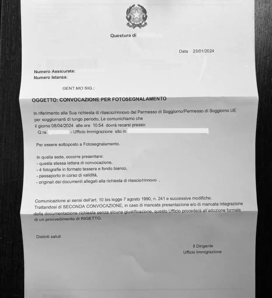 イタリアで滞在許可証の招集日に警察署へ行けないときの対処法【一時帰国する際の注意点も解説】 5 image
