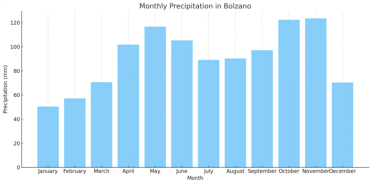 Monthly Precipitation in Bolzano