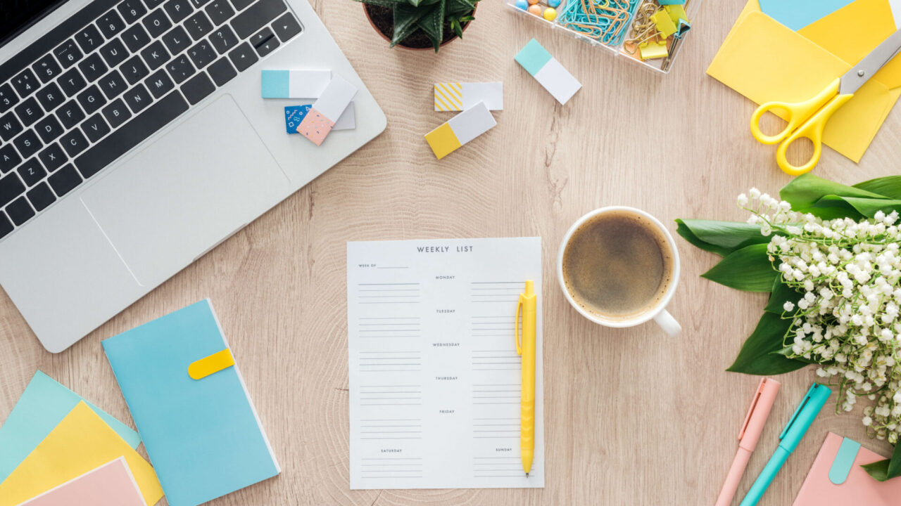 top view of weekly list cup of coffee stationery 2024 11 18 21 24 34 utc 1920x1080 1