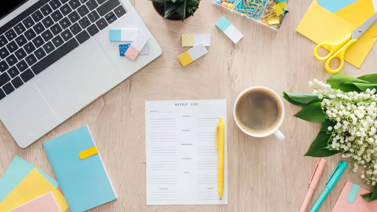 top view of weekly list cup of coffee stationery 2024 11 18 21 24 34 utc 1920x1080 1