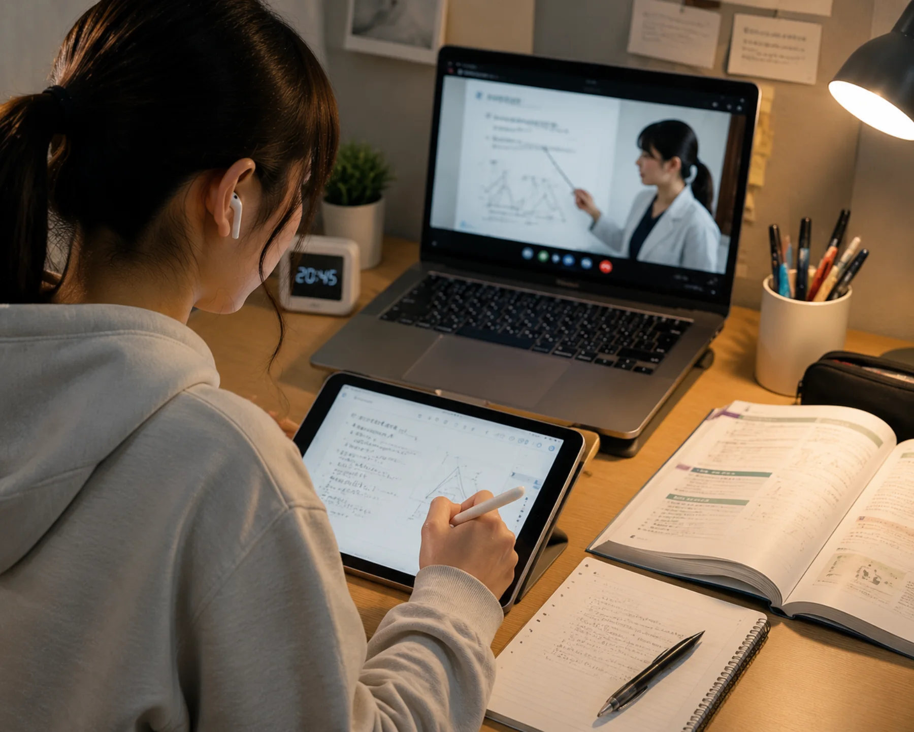 mirunoteのオンライン個別指導で学習を進める受講生